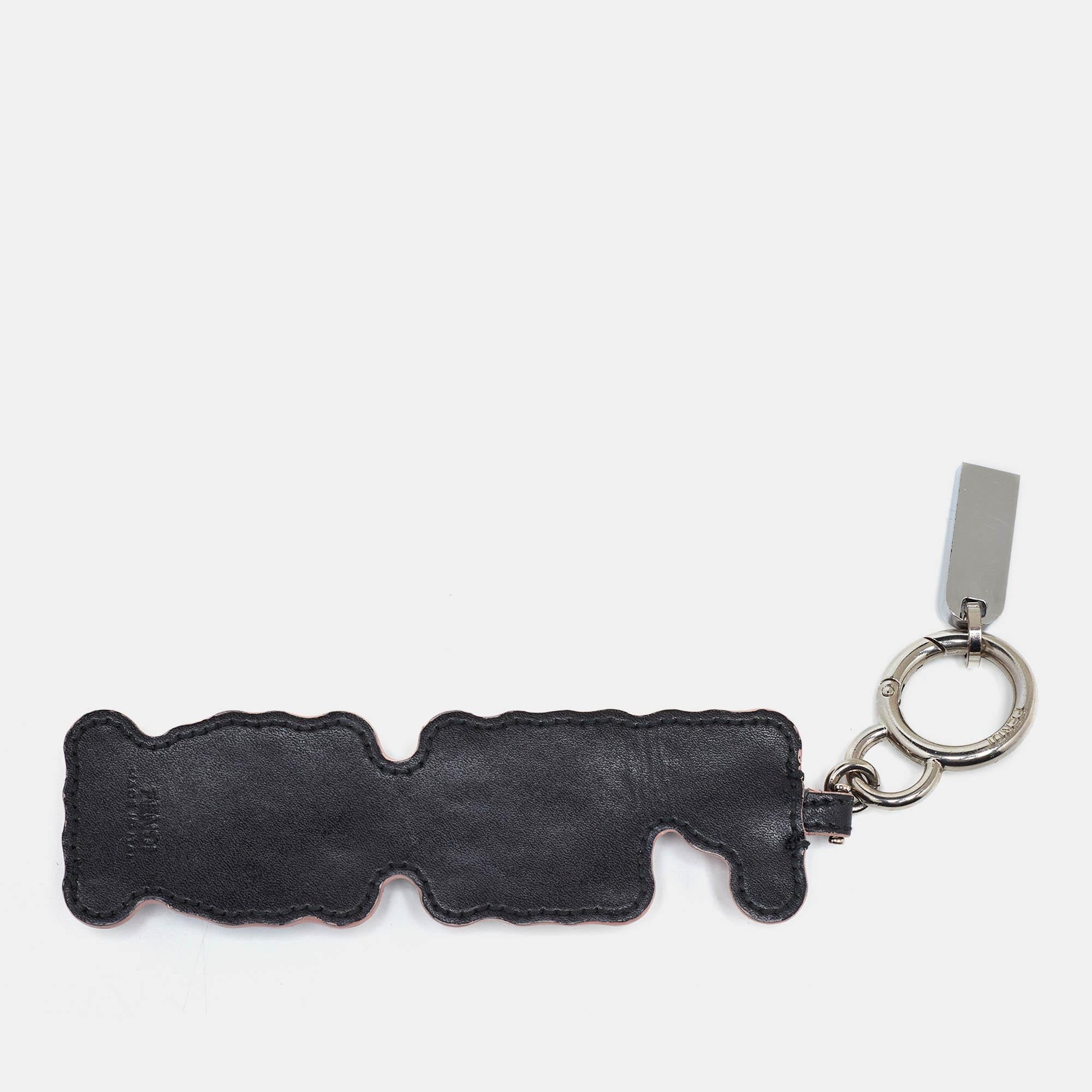 Fendi Multicolor Leather Logo Spike USB Key Chain 2