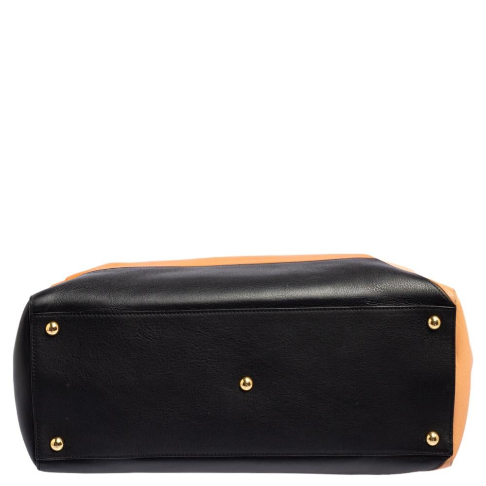 Orange Fendi Multicolor Leather Medium 2Jours Tote