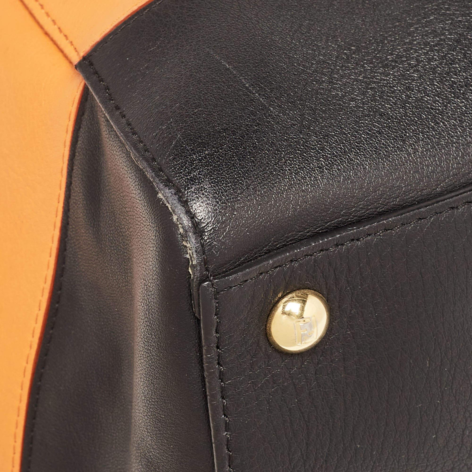 Fendi Multicolor Leather Medium Colorblock 2Jours Tote For Sale 5