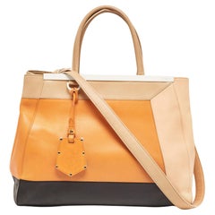 Fendi Multicolor Leather Medium Colorblock 2Jours Tote