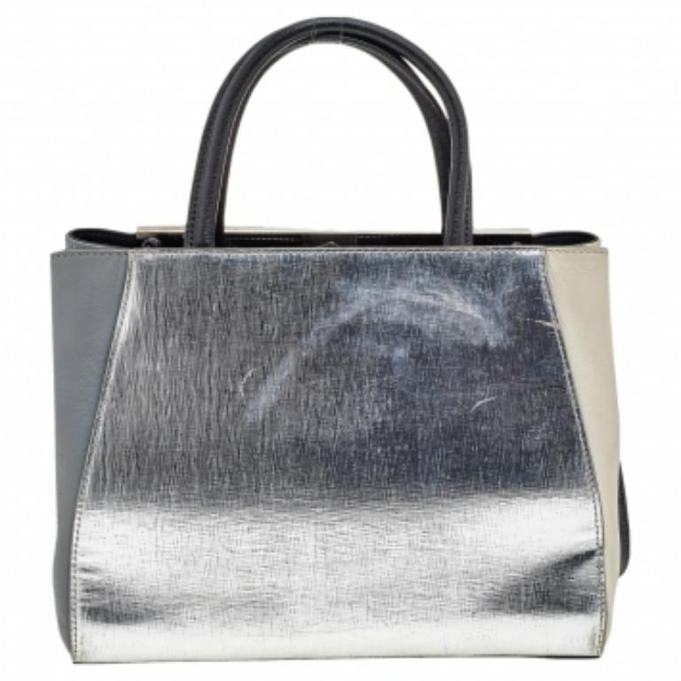 Fendi Mini-Geometrische 2jours-Tasche aus mehrfarbigem Leder im Angebot 5