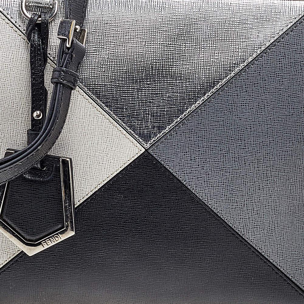 Fendi Mini-Geometrische 2jours-Tasche aus mehrfarbigem Leder im Angebot 5