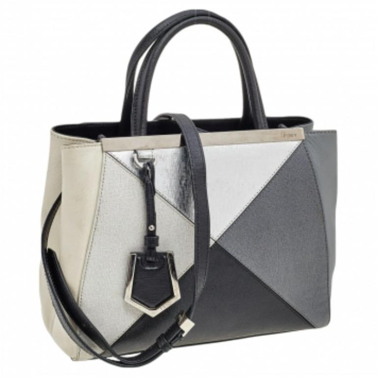 Fendi Mini-Geometrische 2jours-Tasche aus mehrfarbigem Leder im Angebot 4