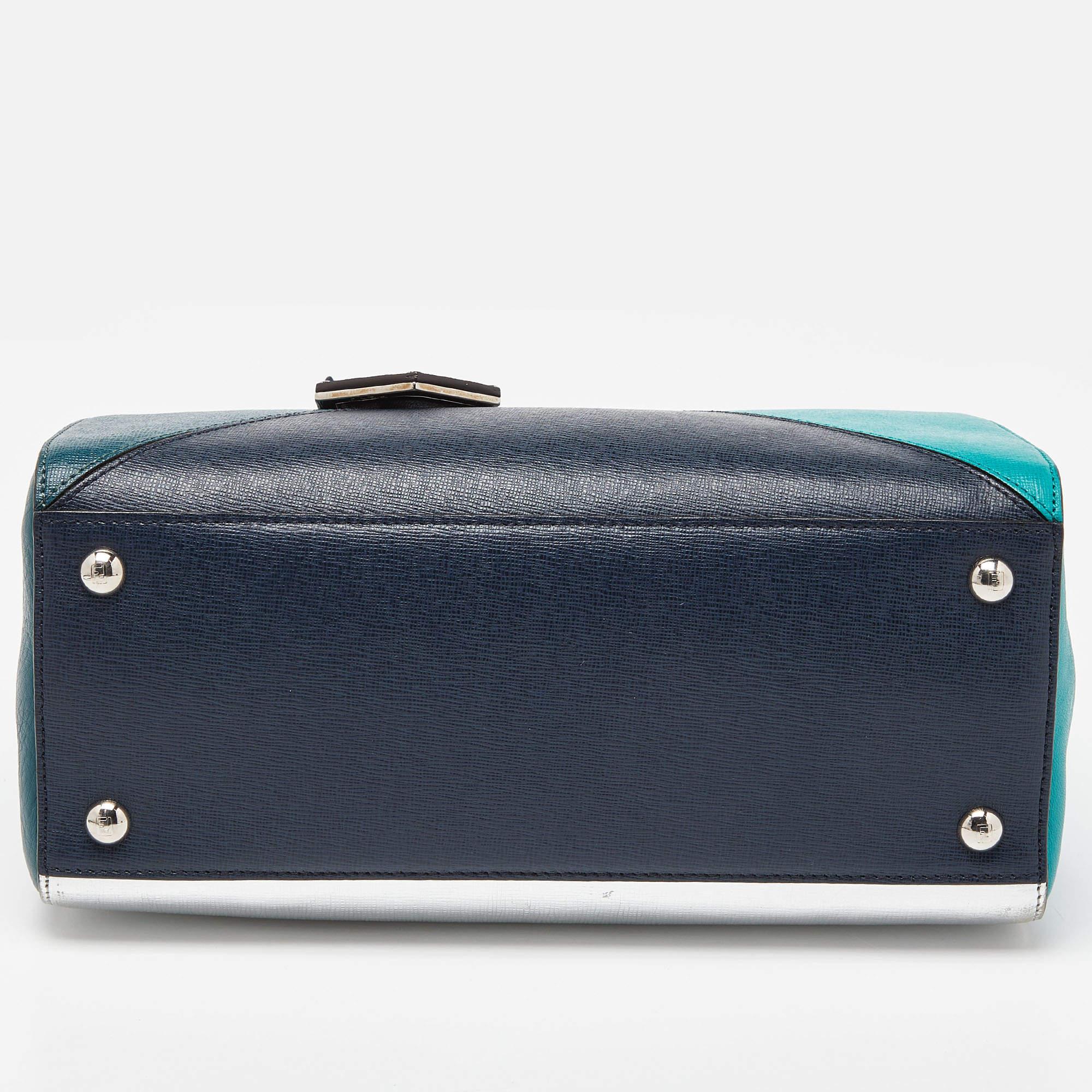 Fendi Mini-Geometrische 2jours-Tasche aus mehrfarbigem Leder im Angebot 5