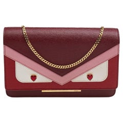 Fendi Multicolor Leather Monster Eyes Wallet On Chain