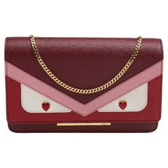 Fendi Multicolor Leather Monster Eyes Wallet On Chain