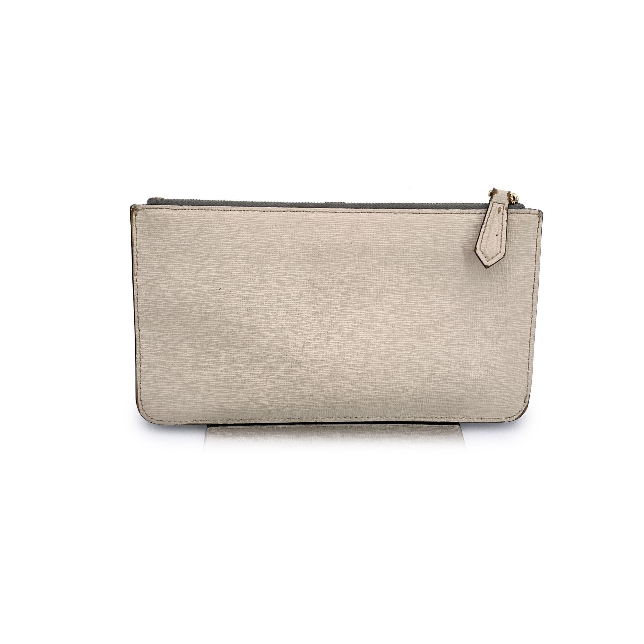 Fendi Multicolor Leather Monster Zip Pochette Pouch with Studs In Excellent Condition For Sale In Rome, Rome
