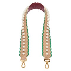 Fendi Multicolor Leather Pearl Embellished Shoulder Bag Strap