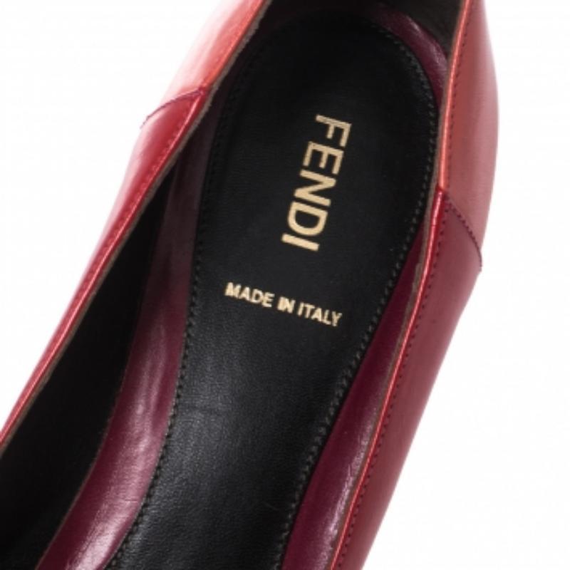 Black Fendi Multicolor Leather Platform Pumps Size 39 For Sale