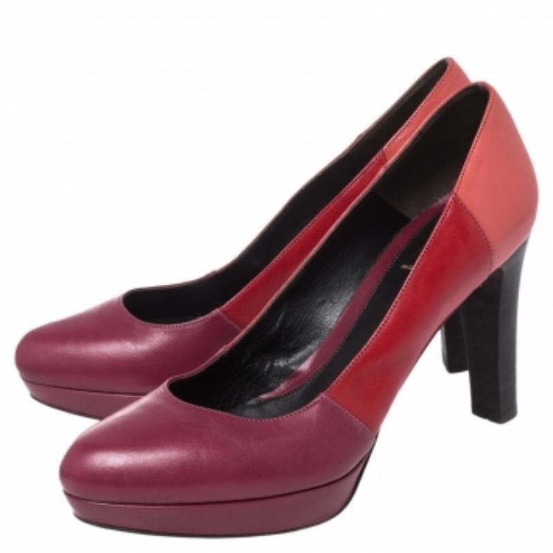Fendi Multicolor Leather Platform Pumps Size 39 For Sale 2