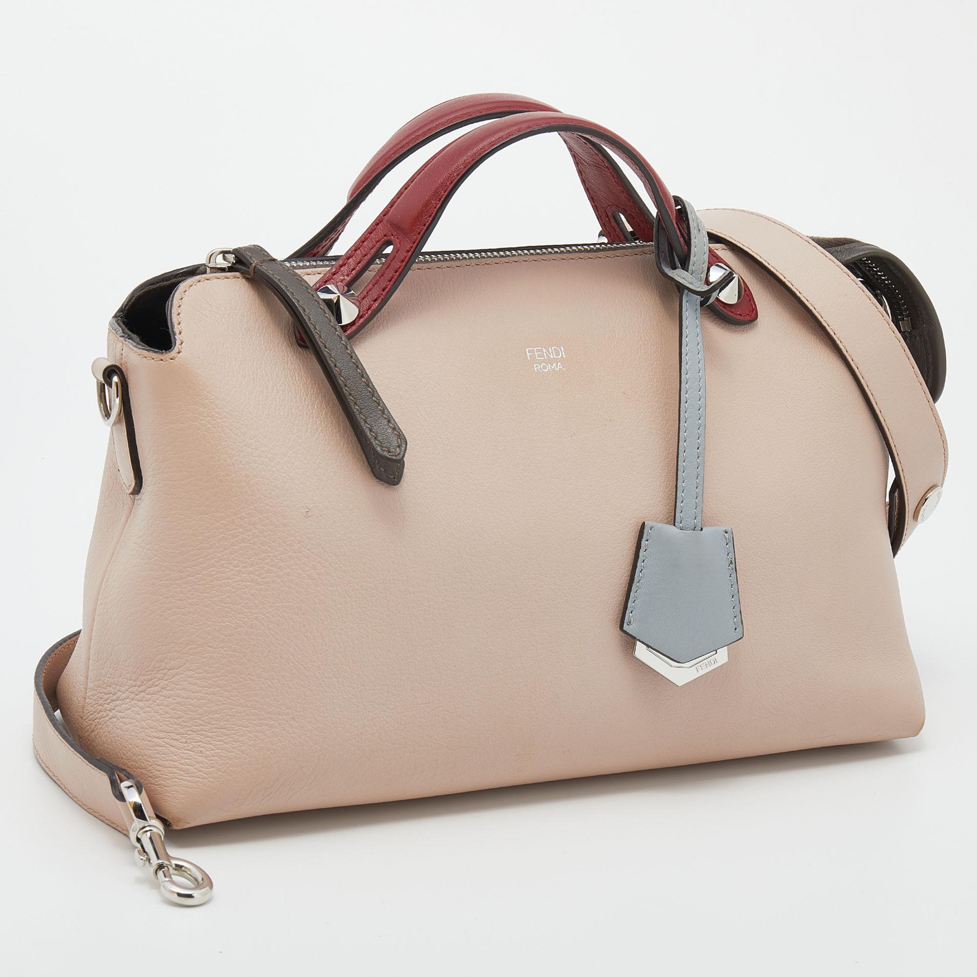 Beige Fendi Multicolor Leather Small By The Way Shoulder Bag
