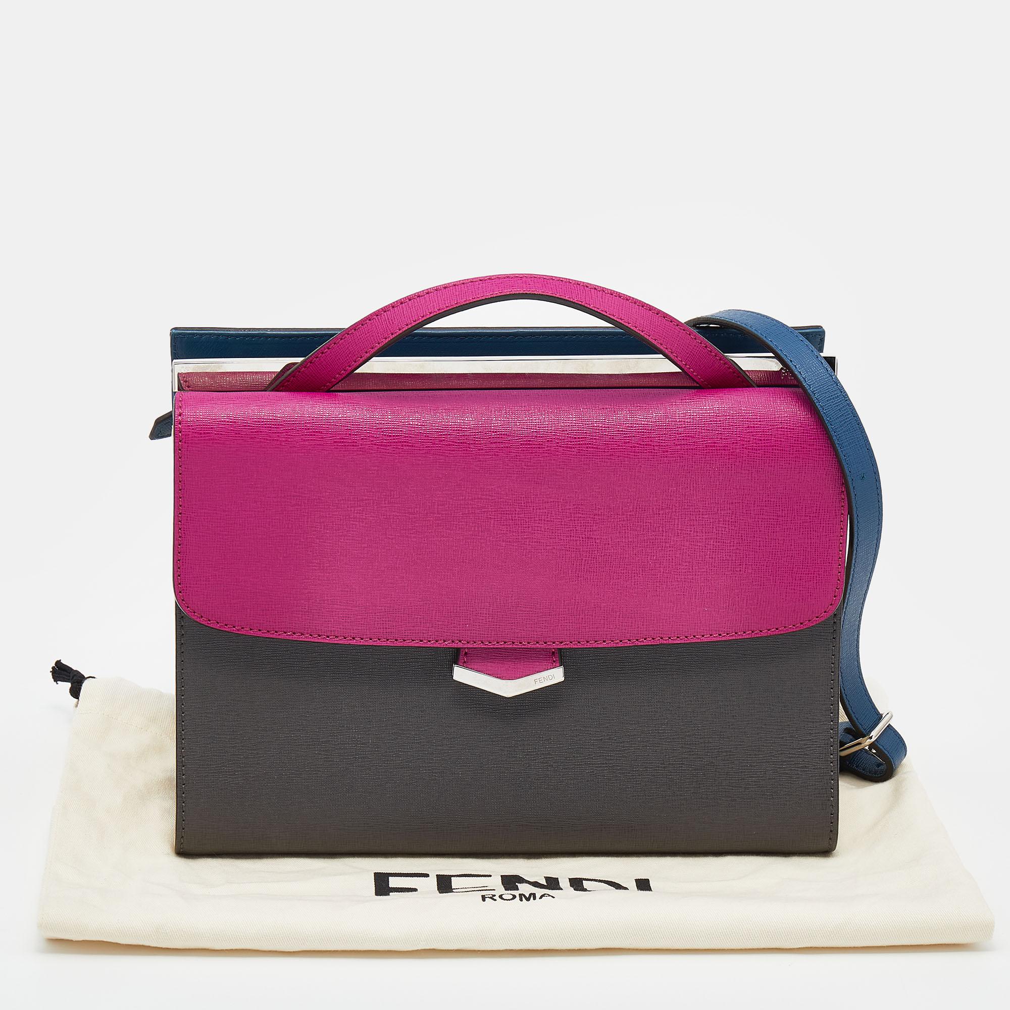 Fendi Multicolor Leather Small Demi Jour Top Handle Bag 6