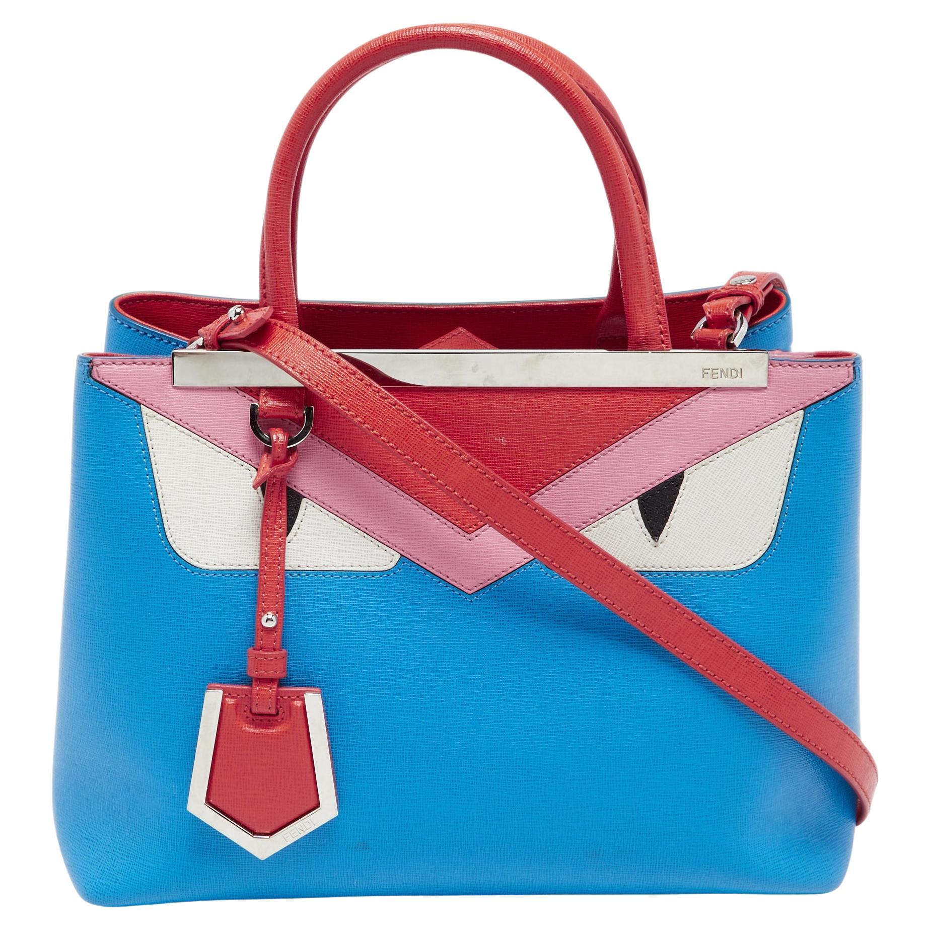 Fendi Multicolor Leather Small Monster Eyes 2Jours Tote Bag at 1stDibs ...