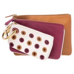 fendi triplette clutch Fendi Multicolor Leather Studded Triplette Clutch