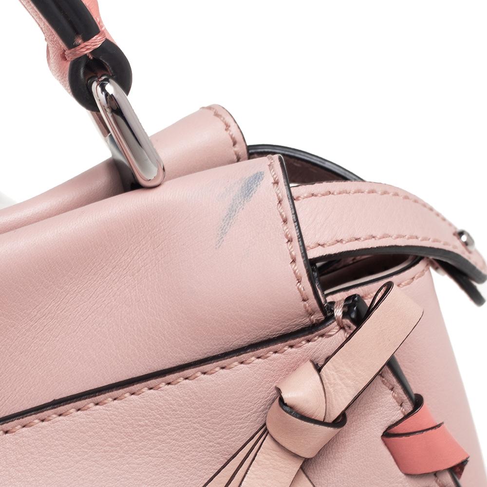 Fendi Multicolor Leather Whip Stitch Mini Peekaboo Top Handle Bag 2