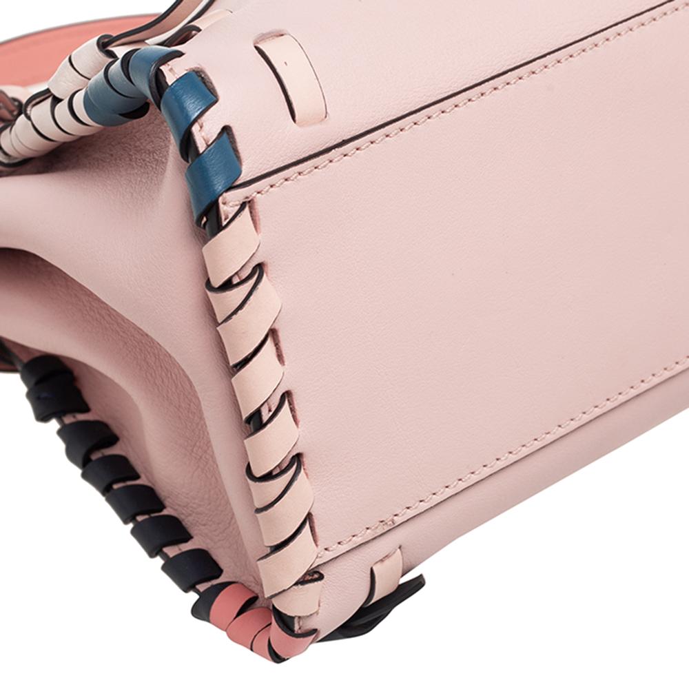 Fendi Multicolor Leather Whip Stitch Mini Peekaboo Top Handle Bag 3