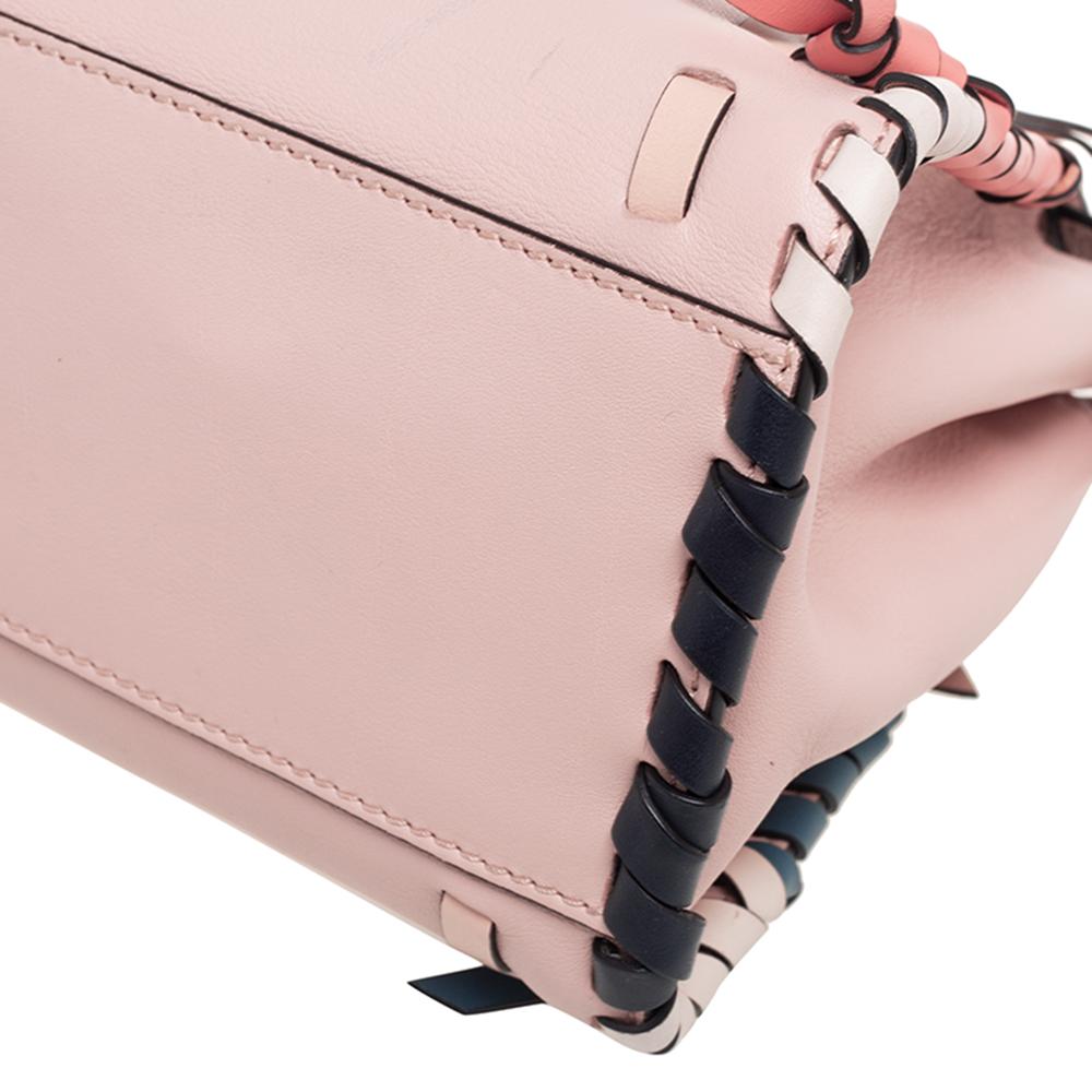 Fendi Multicolor Leather Whip Stitch Mini Peekaboo Top Handle Bag 4