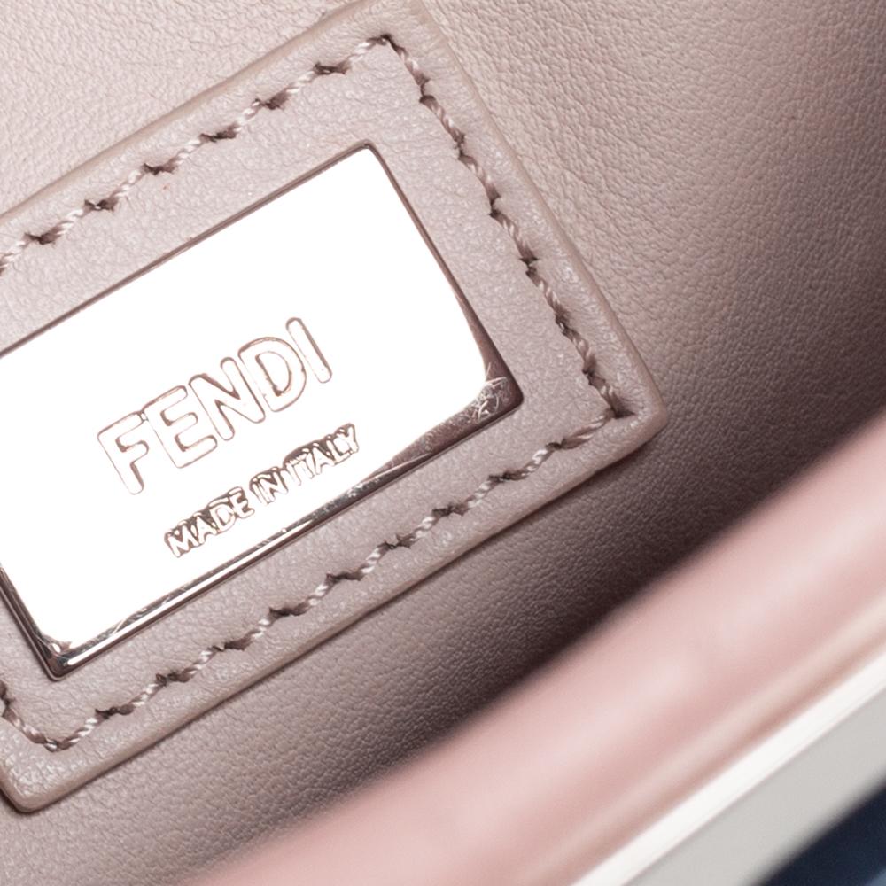 Fendi Multicolor Leather Whip Stitch Mini Peekaboo Top Handle Bag 1