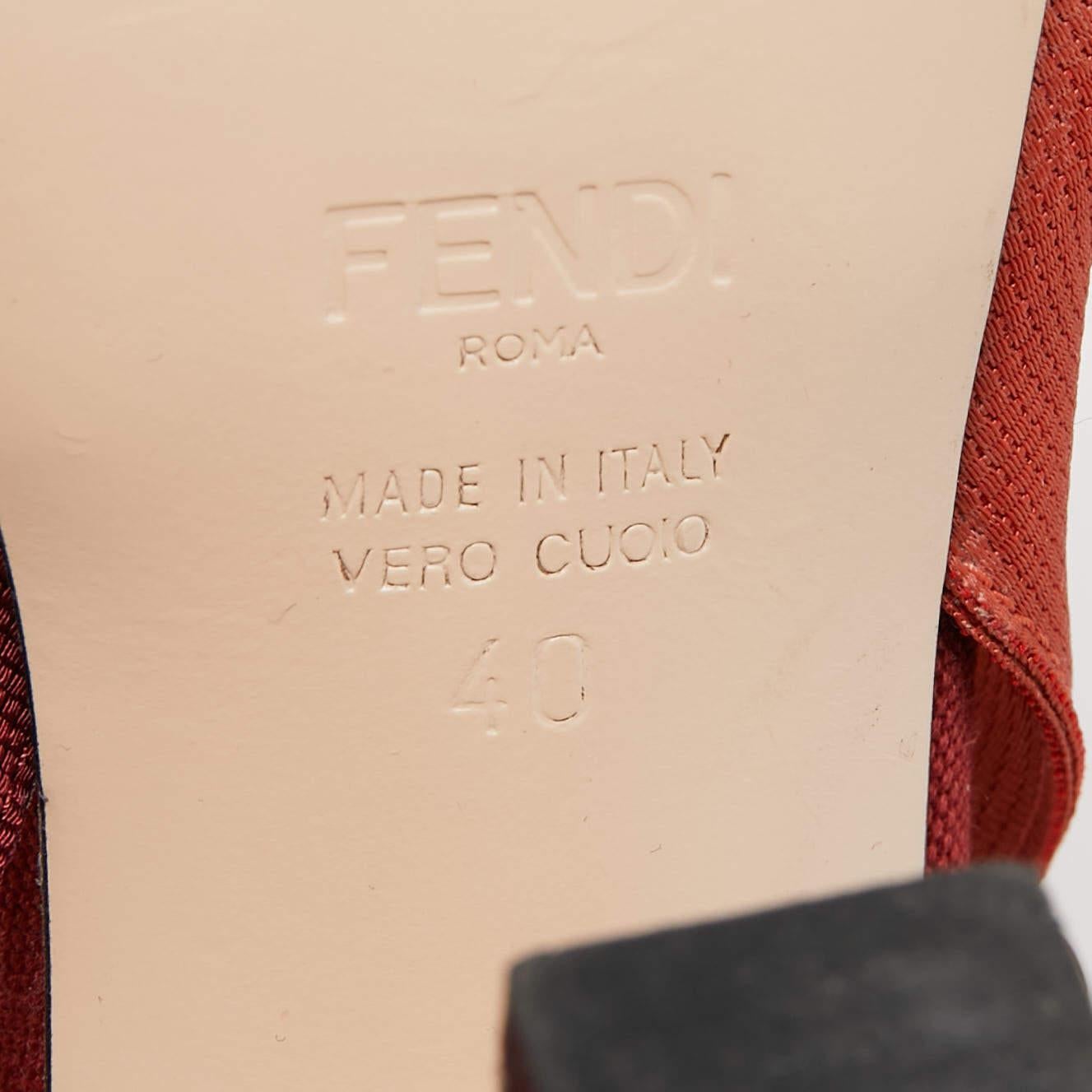 Fendi Multicolor Mesh and Canvas Colibri Slingback Pumps Size 40 4