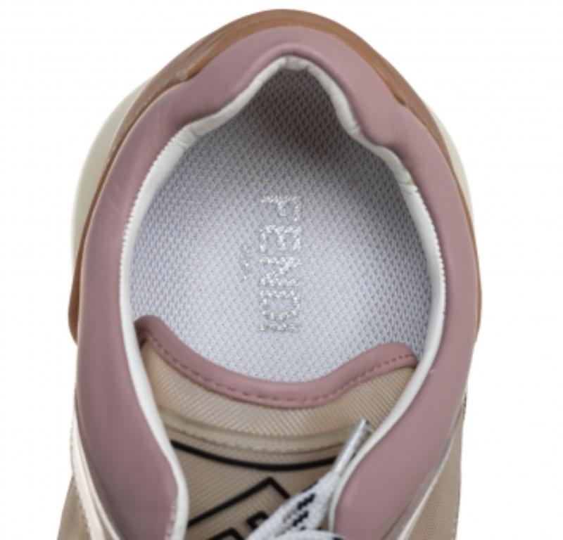 Fendi Multicolor Mesh And Leather Chunky Low Top Sneakers Size 38 In Good Condition For Sale In Dubai, Al Qouz 2