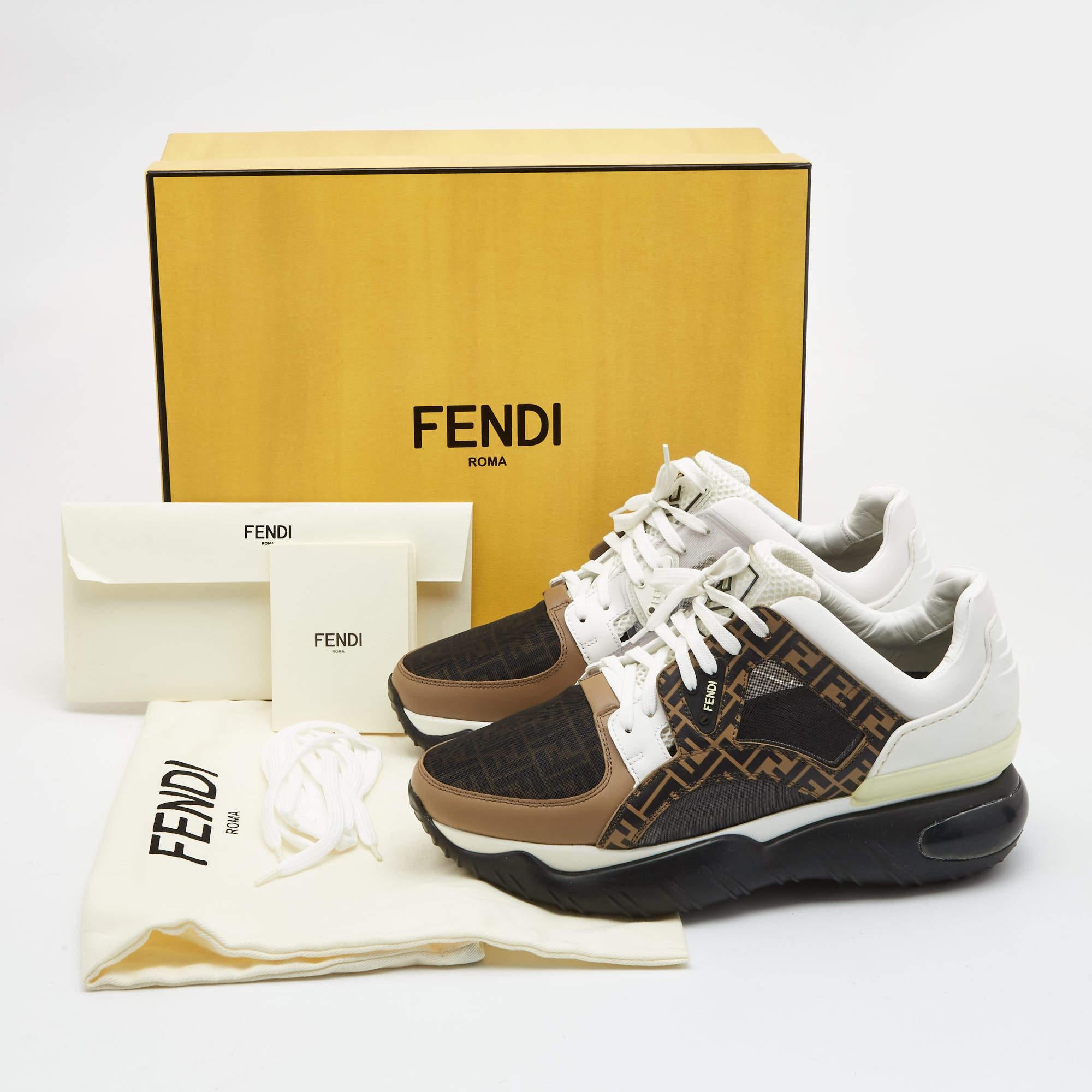 Fendi Multicolor Mesh and Leather Forever Fendi Low Top Sneakers Size 41 3