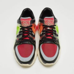 Fendi Multicolor Mesh and Leather Low Top Sneakers Size 41