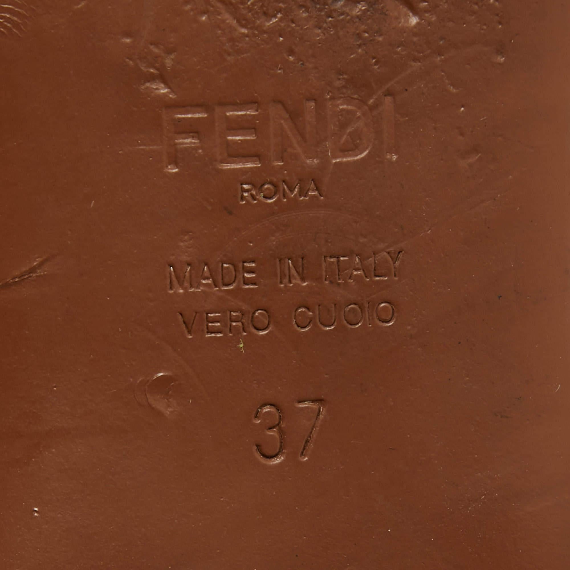 Fendi Multicolor Mesh and Leather Slingback Colibri Flats Size 37 4