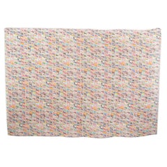 FENDI multicolor modal & cashmere FUN FAIR LOGO Shawl Scarf