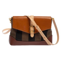 Fendi Mini sac Crossbody en toile Pequin et cuir multicolore