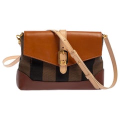 Fendi Multicolor Pequin Canvas and Leather Mini Crossbody Bag