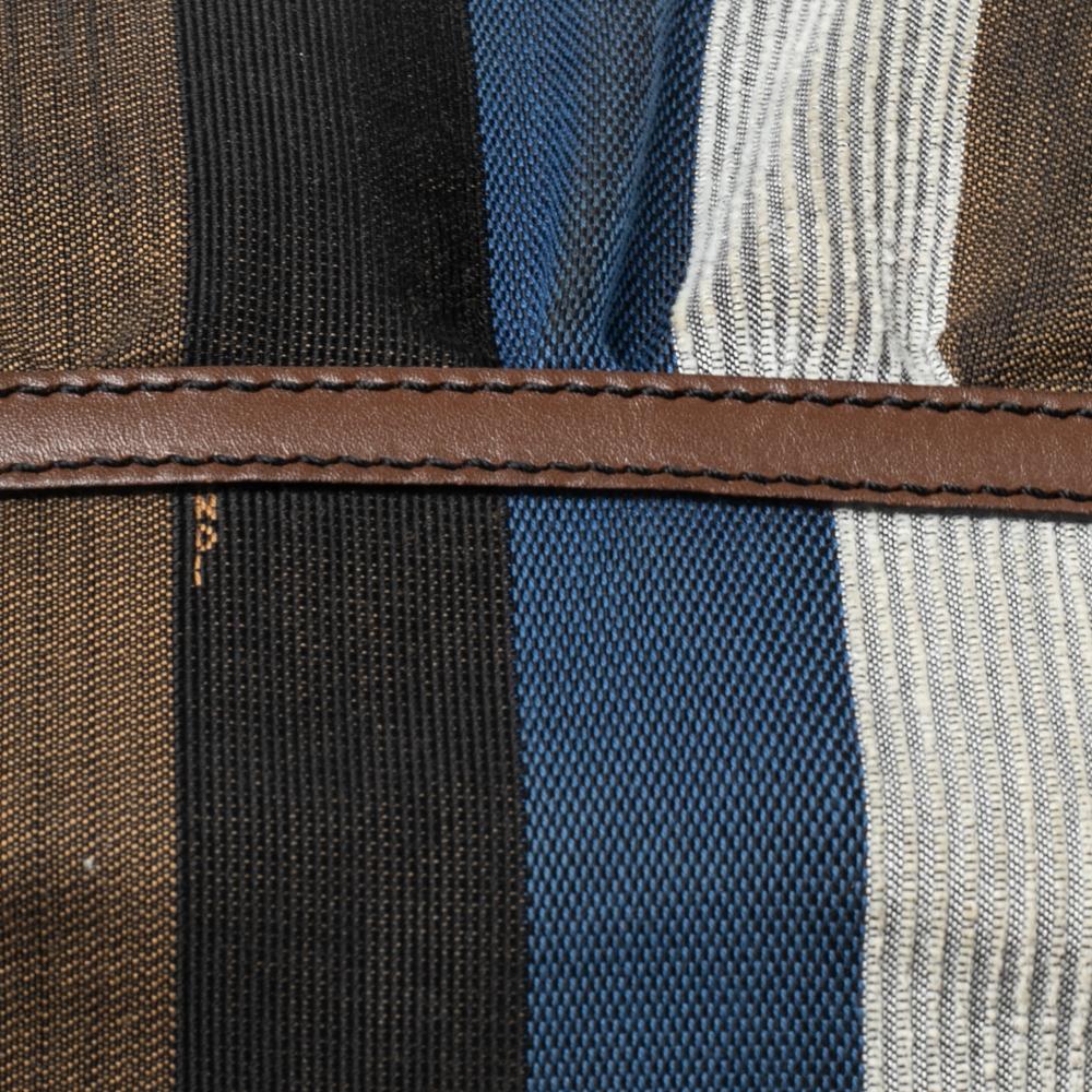 Fendi Multicolor Pequin Stripe Canvas Chef Shoulder Bag 2