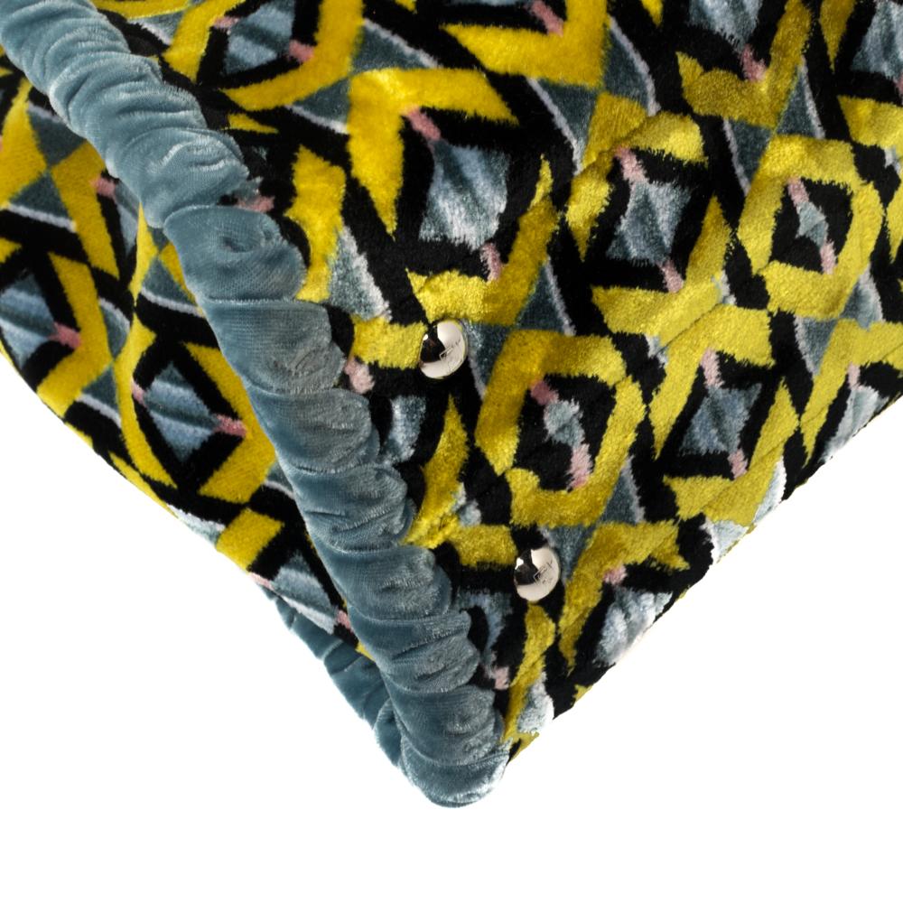 Fendi Multicolor Printed Velvet Medium Peekaboo Top Handle Bag 4