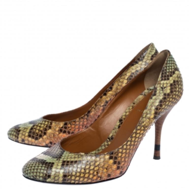 Fendi Multicolor Python Pumps Size 39 For Sale 2