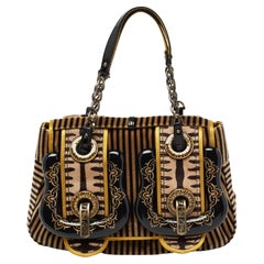 Fendi Multicolor Satin And Velvet B Bag Shoulder Bag