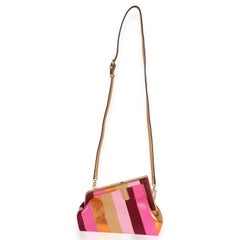 Fendi Multicolor Stripe Leather & Suede Small First Bag
