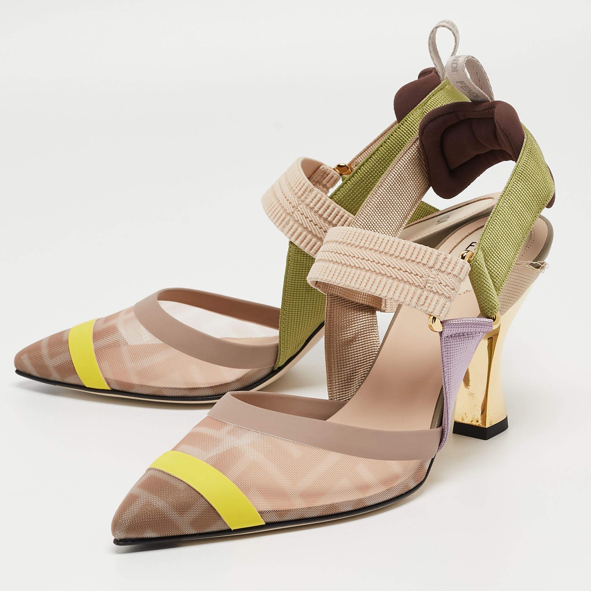 Make a chic style statement with these Fendi pumps. They showcase sturdy heels and durable soles, perfect for your fashionable outings!