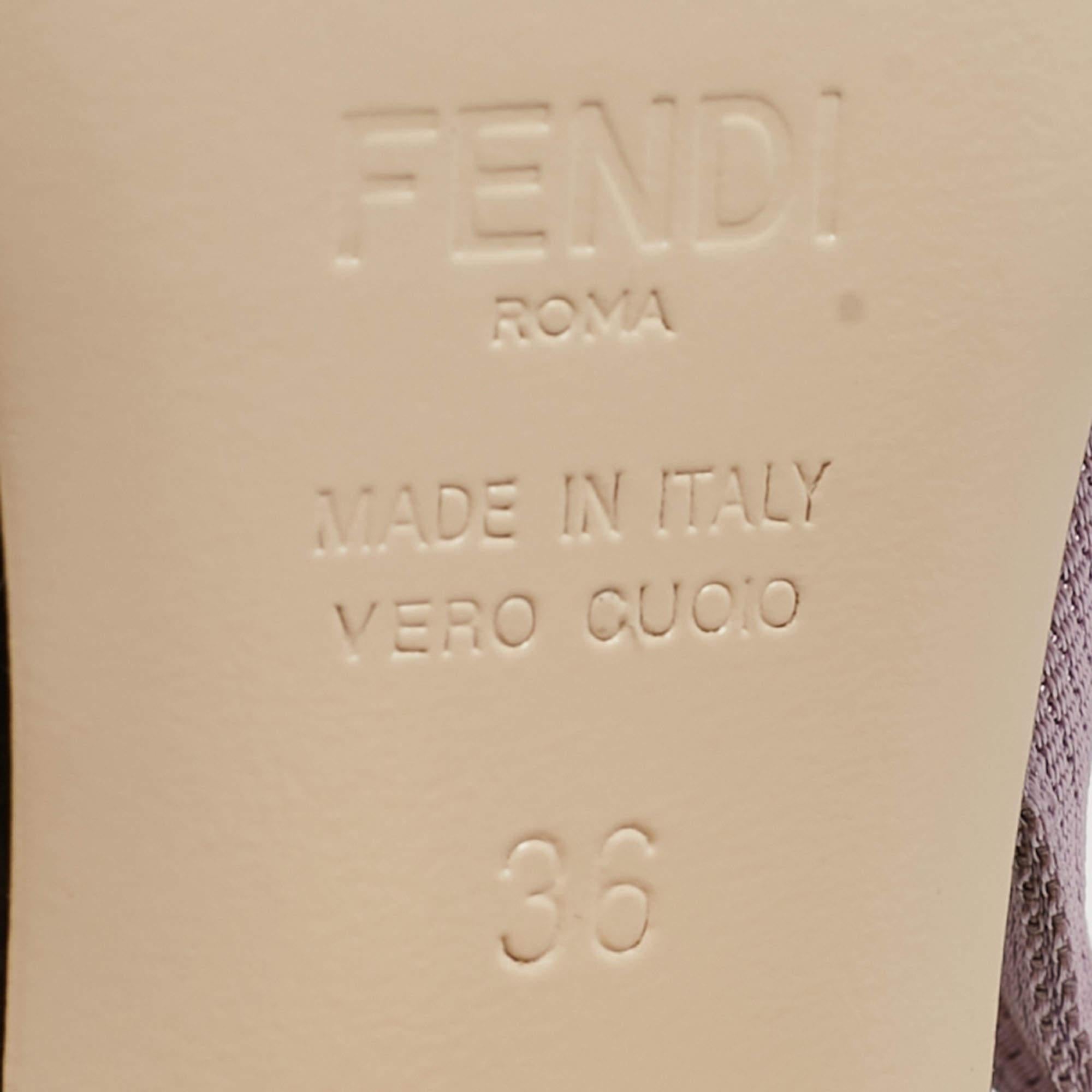 Fendi Multicolor Technical Mesh and Fabric Colibri Slingback Pumps Size 36 3