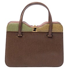 Fendi Multicolor Textured Leather Miss Marple Top Handle Bag