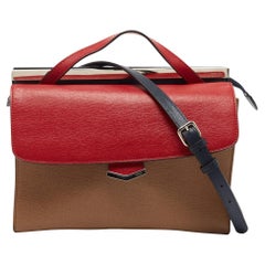 Fendi Multicolor Textured Leather Small Demi Jour Top Handle Bag