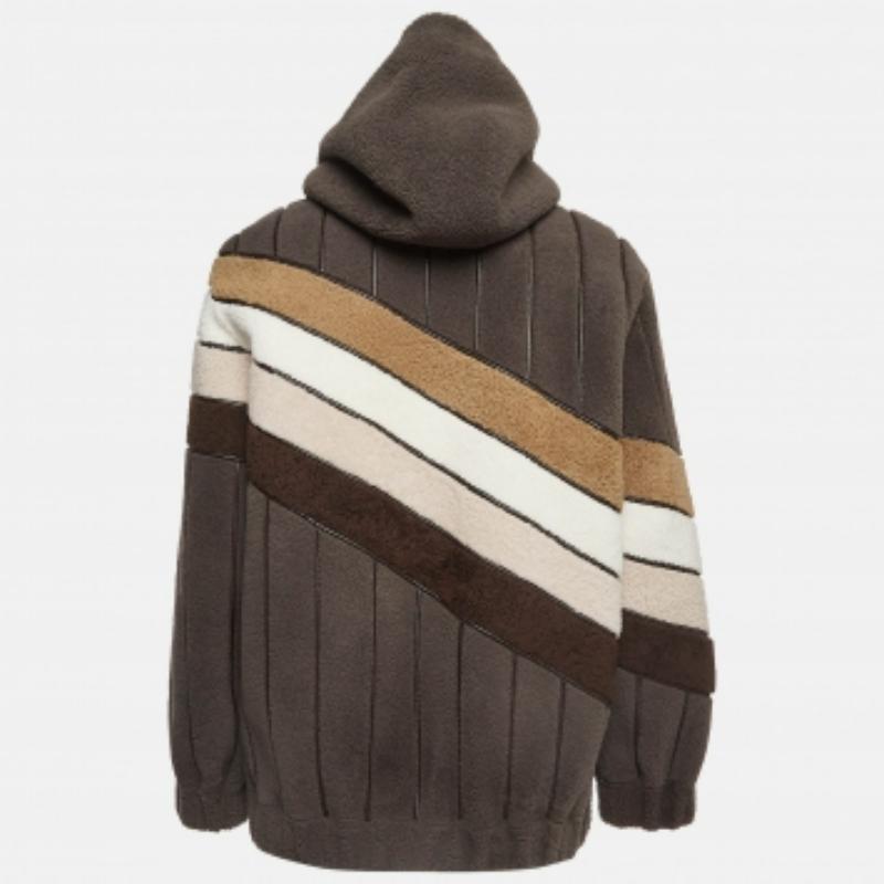 Fendi Chaqueta bomber de lana y piel multicolor con capucha desmontable M en Excelente estado para la venta en Dubai, Al Qouz 2