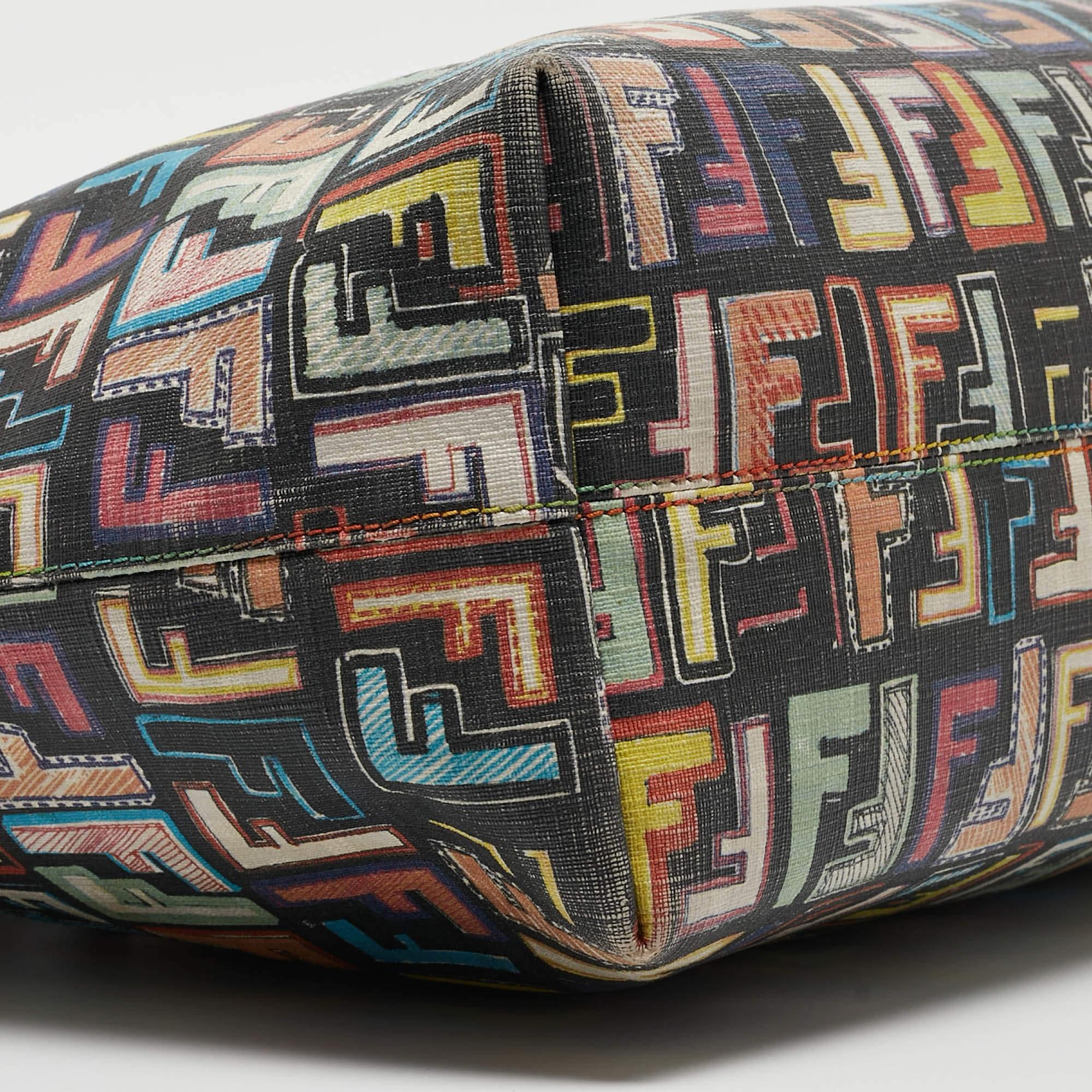 Fendi Multicolor Zucca Print Coated Canvas and Leather Roll Tote 7