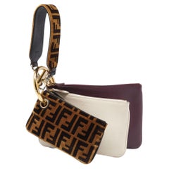 Fendi Multicolor Zucca Velvet and Leather Triplette Clutch Bag