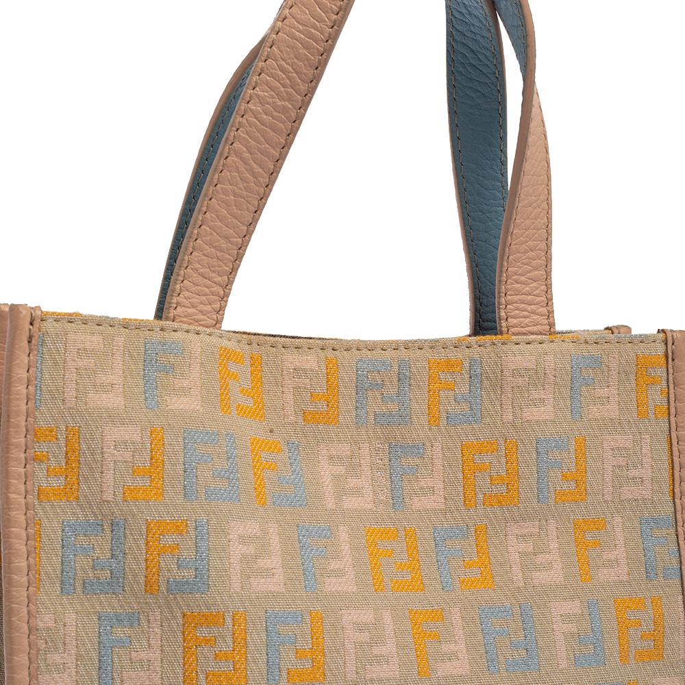 Fendi Multicolor Zucchino Canvas and Leather Mini Tote 3