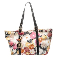 Fendi Multicolor Zucchino Canvas and Leather Superstar Shopper Tote