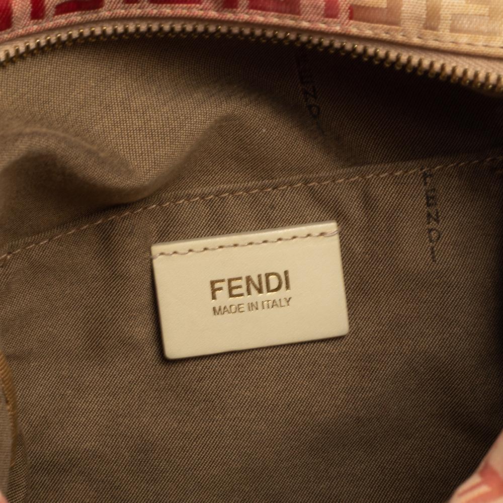 Fendi Multicolor Zucchino Coated Canvas And Patent Leather Bauletto Boston Bag 5