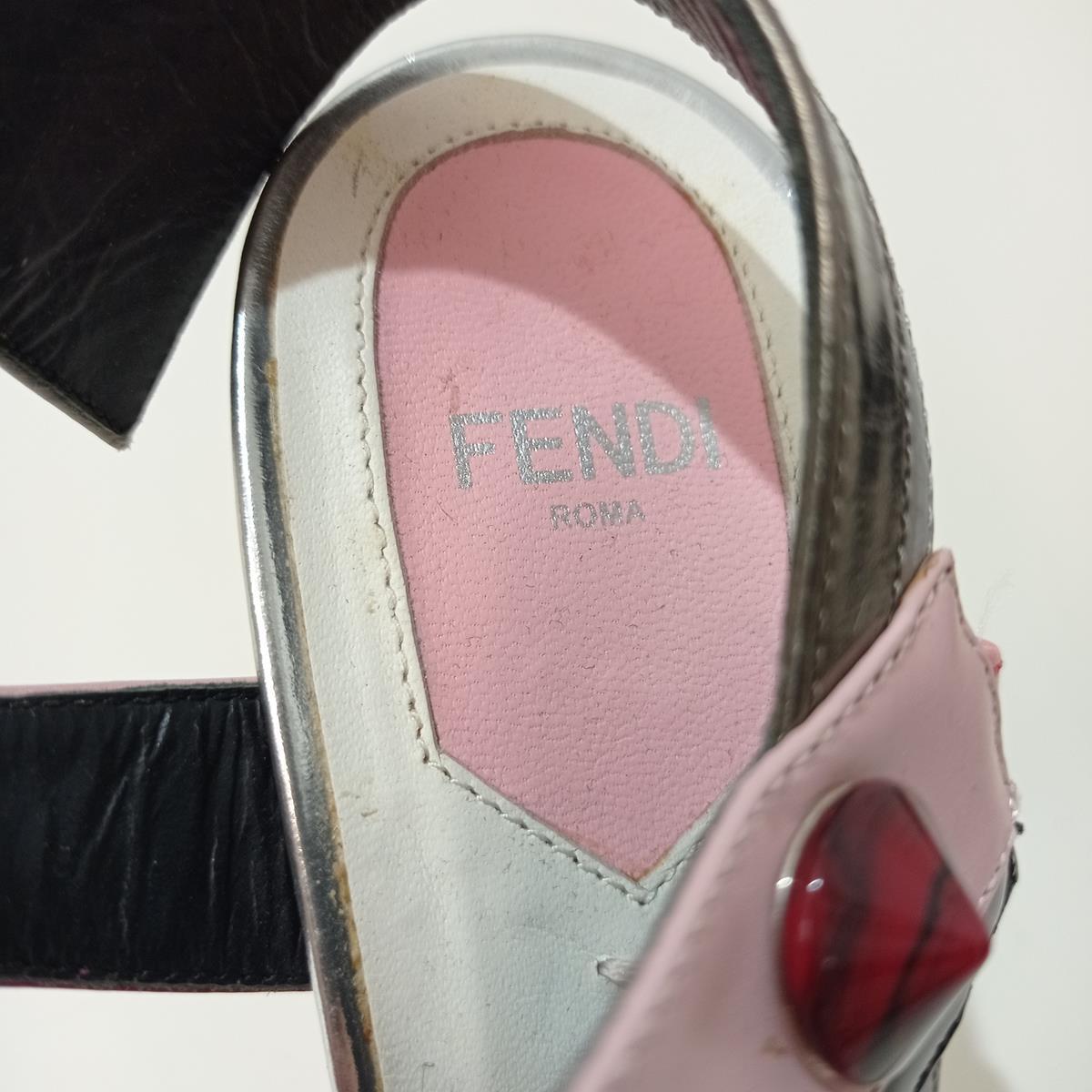 Women's Fendi Multicolored Leather Sandal 37