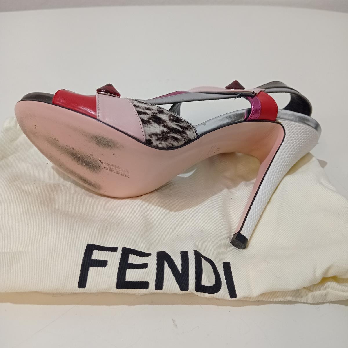 Fendi Multicolored Leather Sandal 37 1