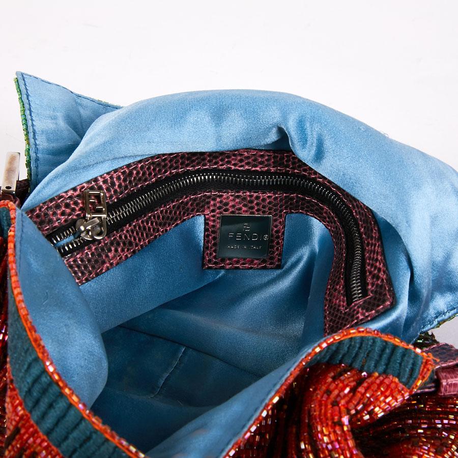 FENDI Multicolored Sequins and Lizard Baguette Bag 4