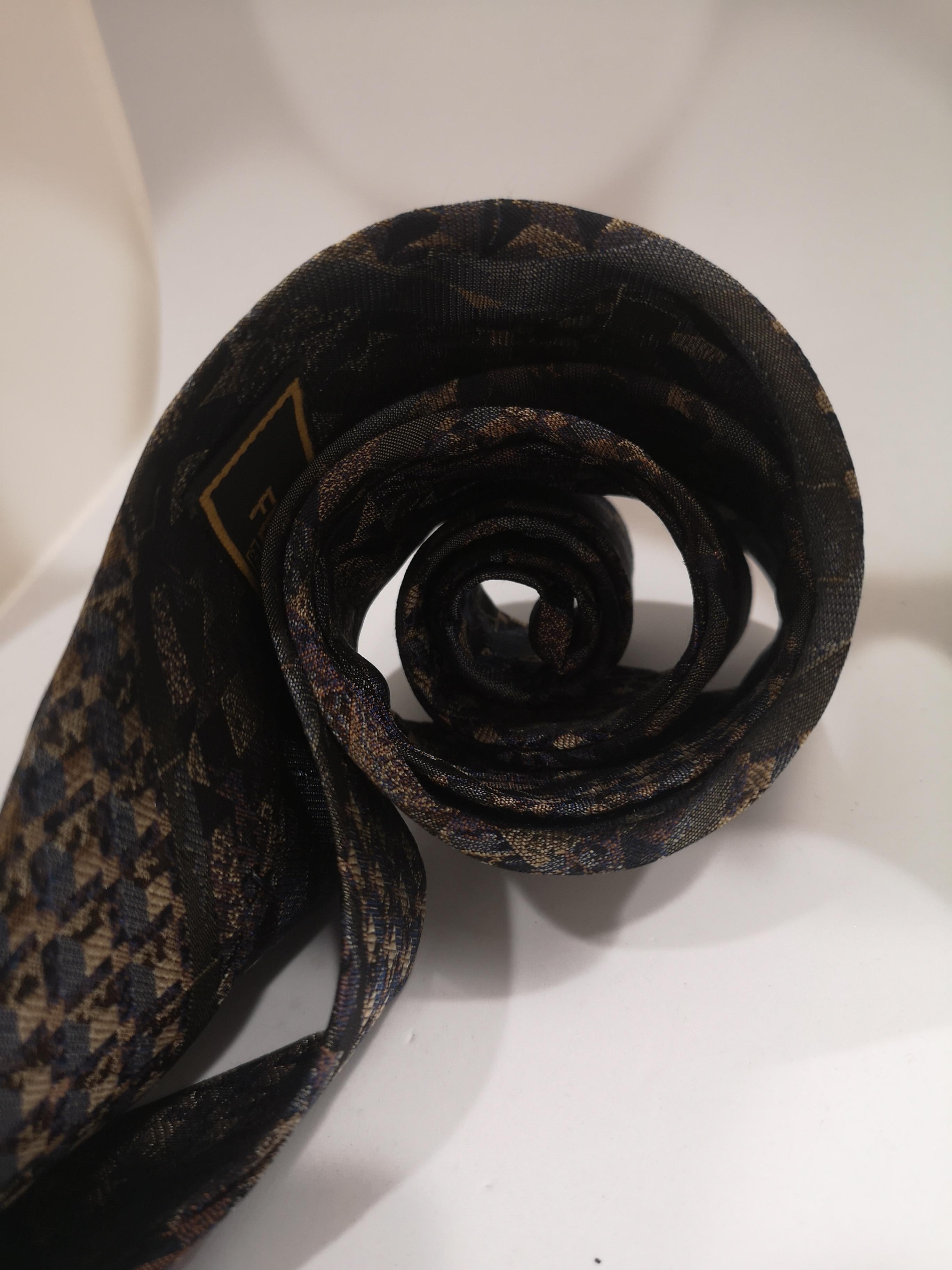 Fendi multicoloured vintage silk tie In Good Condition In Capri, IT