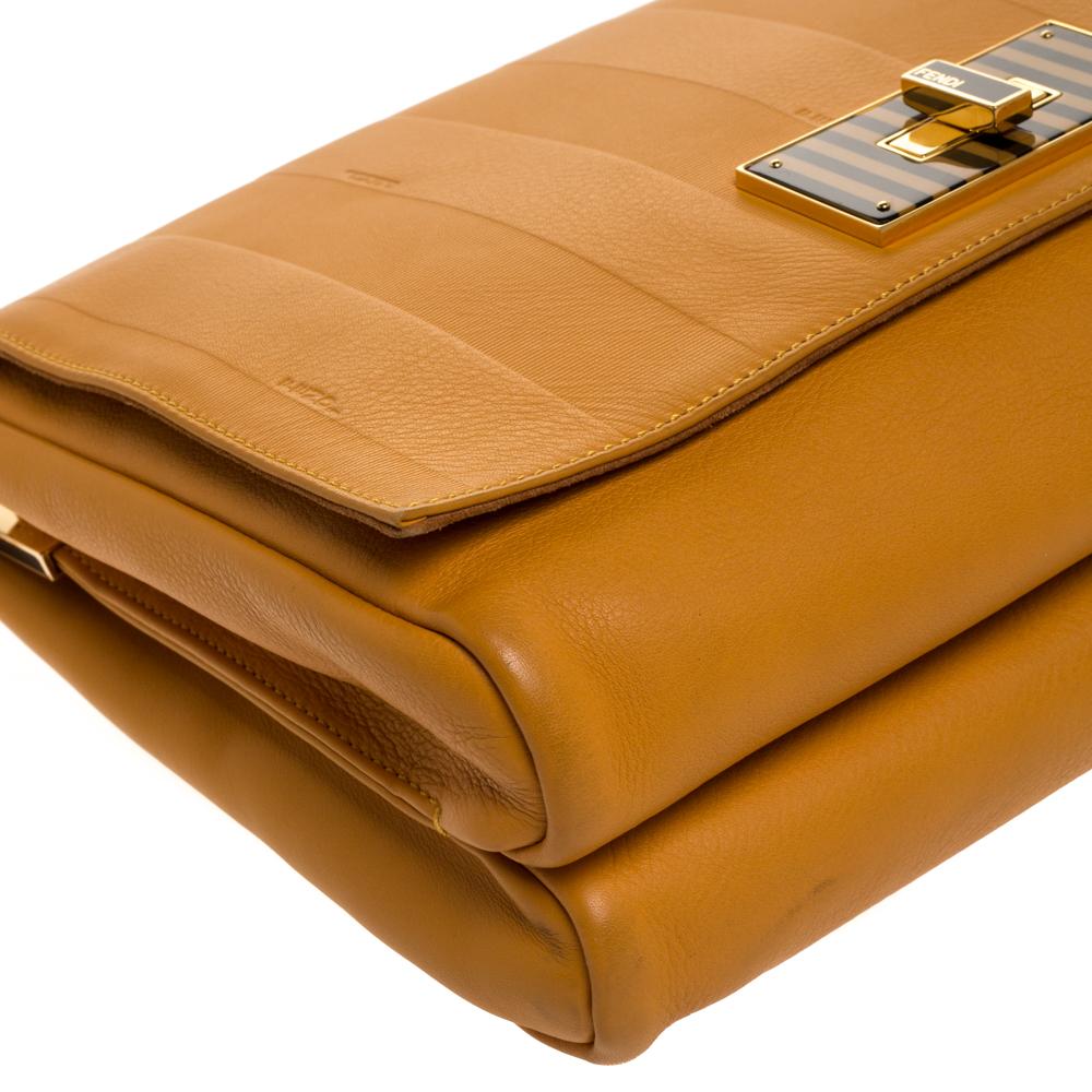 Fendi Murstard Leather Large Claudia Shoulder Bag 2